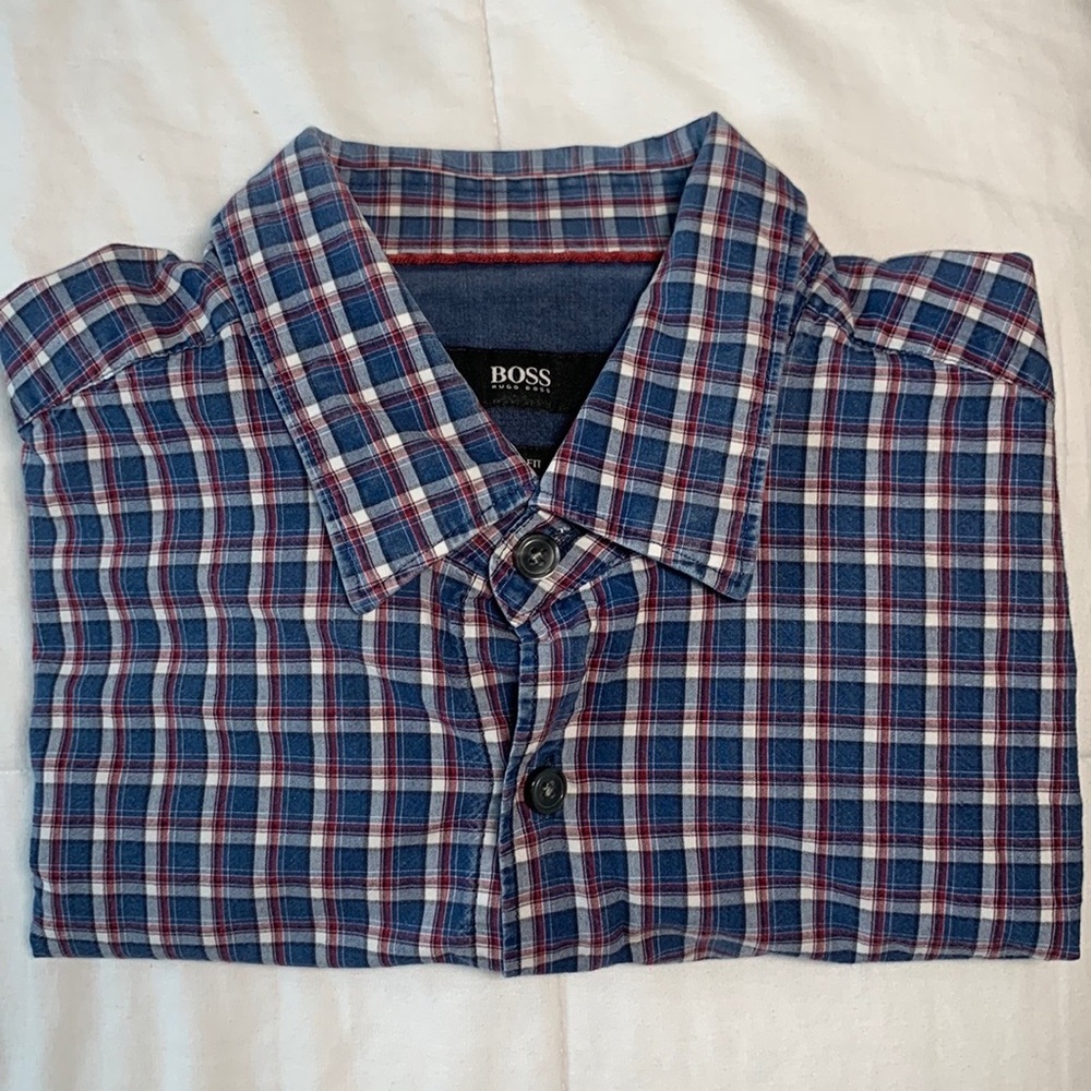 Hugo Boss checkered cotton button- down - Picture 7 of 7